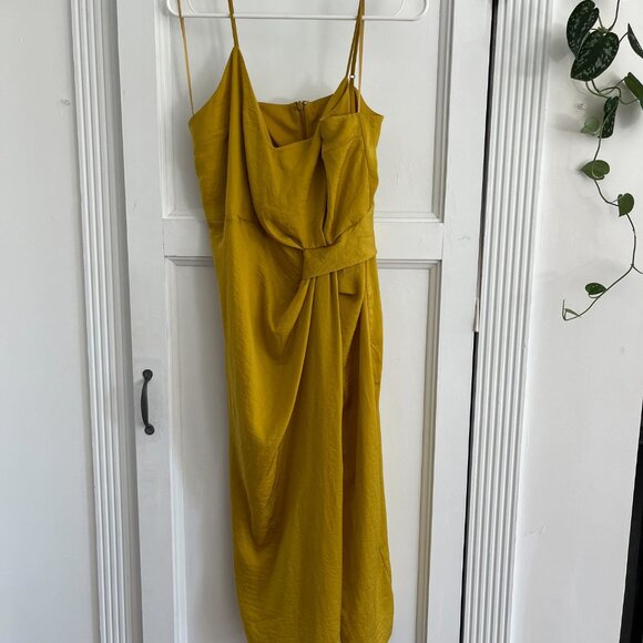 ASOS Hammered Satin Midi Cocktail Dress - Picture 2 of 5